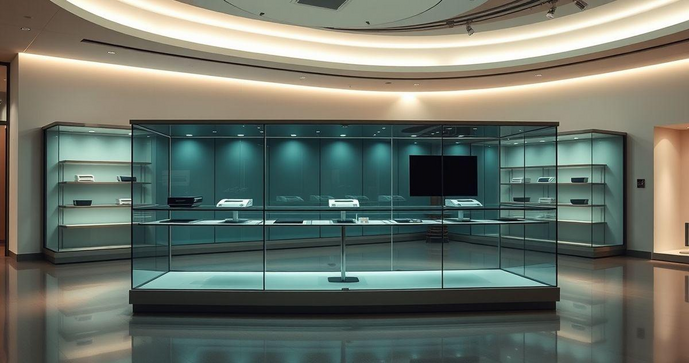 Balcão de Vidro Modulado Vitrine para Ambientes Modernos Balcão de Vidro Modulado Vitrine para Ambientes Modernos