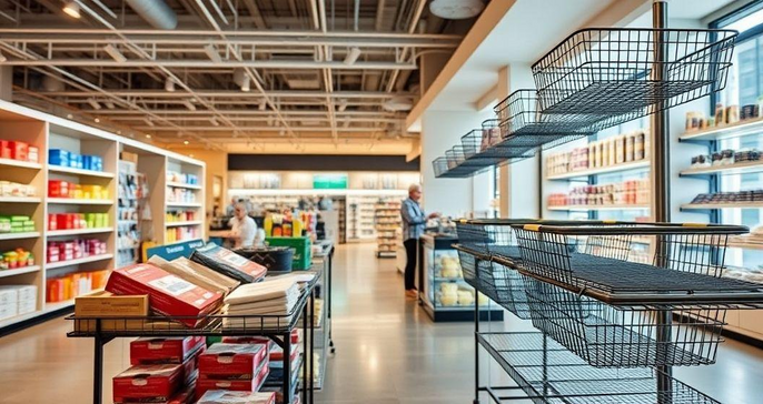 Descubra como o cesto aramado exibidor pode transformar a organização do seu espaço comercial